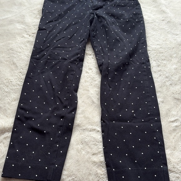 Old Navy Pixie Pants Black Polka Dot Ankle Pants | 95% Cotton Stretch Trousers - Picture 3 of 6